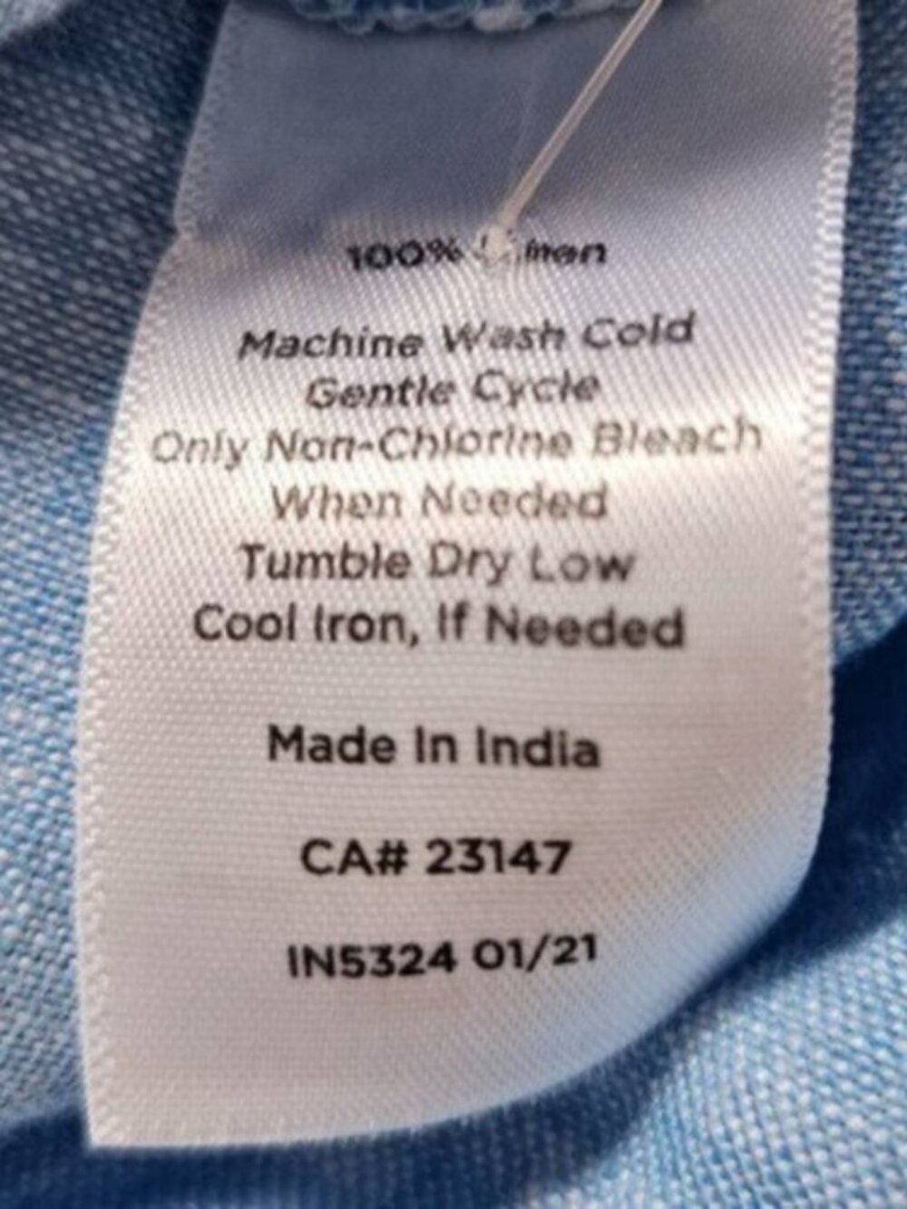 Talbots 100% Linen Blouse – Blue – Classic Fit – Size Medium - Picture 5 of 6